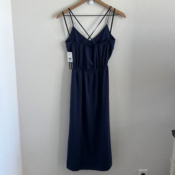NWT Lord & Taylor Design Lab Dress Silky Midi Lightweight Blue XS - Picture 2 of 10